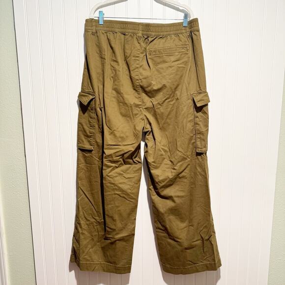 Old Navy Pull On Wide Leg Cargo Pants Satin Moss Comfort Waistband Size XL - Picture 5 of 6